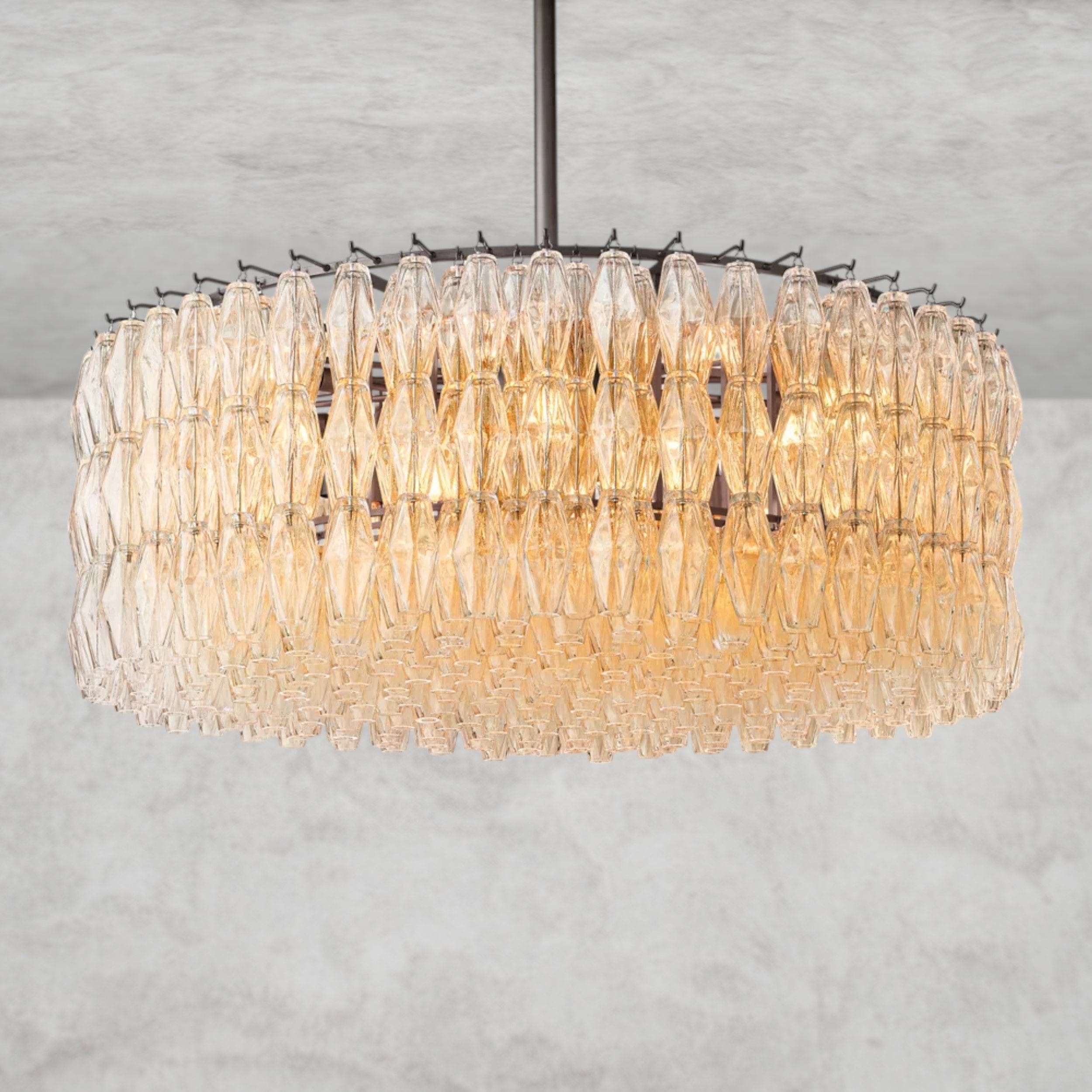 47" / Clear / Bronze CHIARA CLEAR/ SMOKE GLASS ROUND CHANDELIER 37", 47", 62"