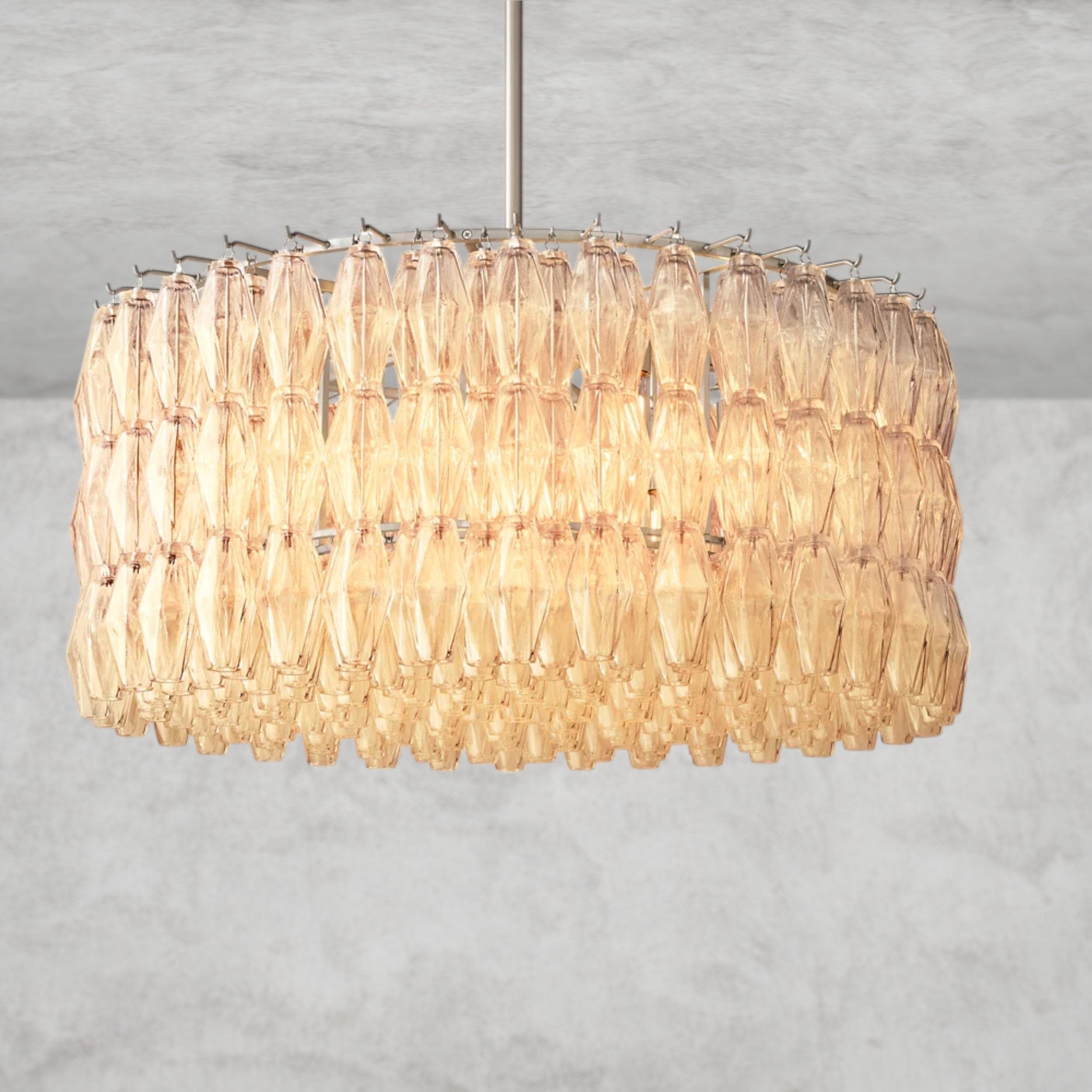 37" / Clear / Nickle CHIARA CLEAR/ SMOKE GLASS ROUND CHANDELIER 37", 47", 62"