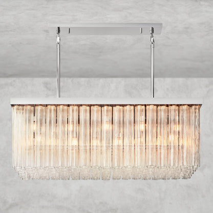 54" / Nickle Cielo Rectangular Chandelier 54", 73"