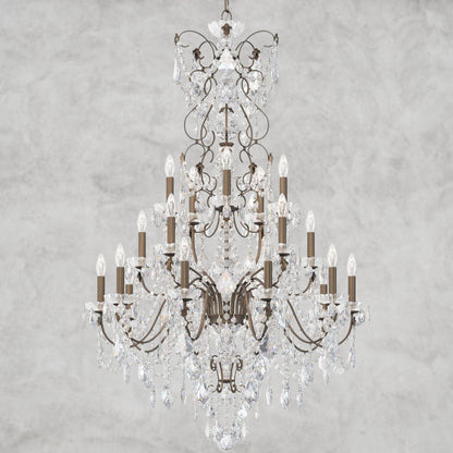 Etruscan Gold / Clear Heritage Crystal Coinora Century Chandelier 37"