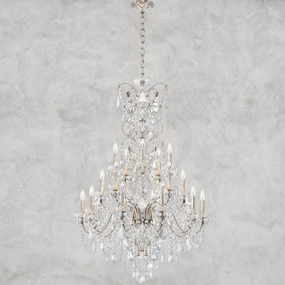 Antique Silver / Clear Heritage Crystal Coinora Century Chandelier 37"