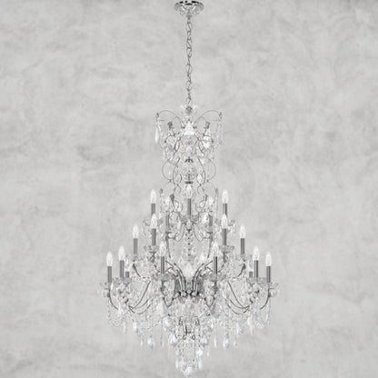 Silver / Clear Heritage Crystal Coinora Century Chandelier 37"