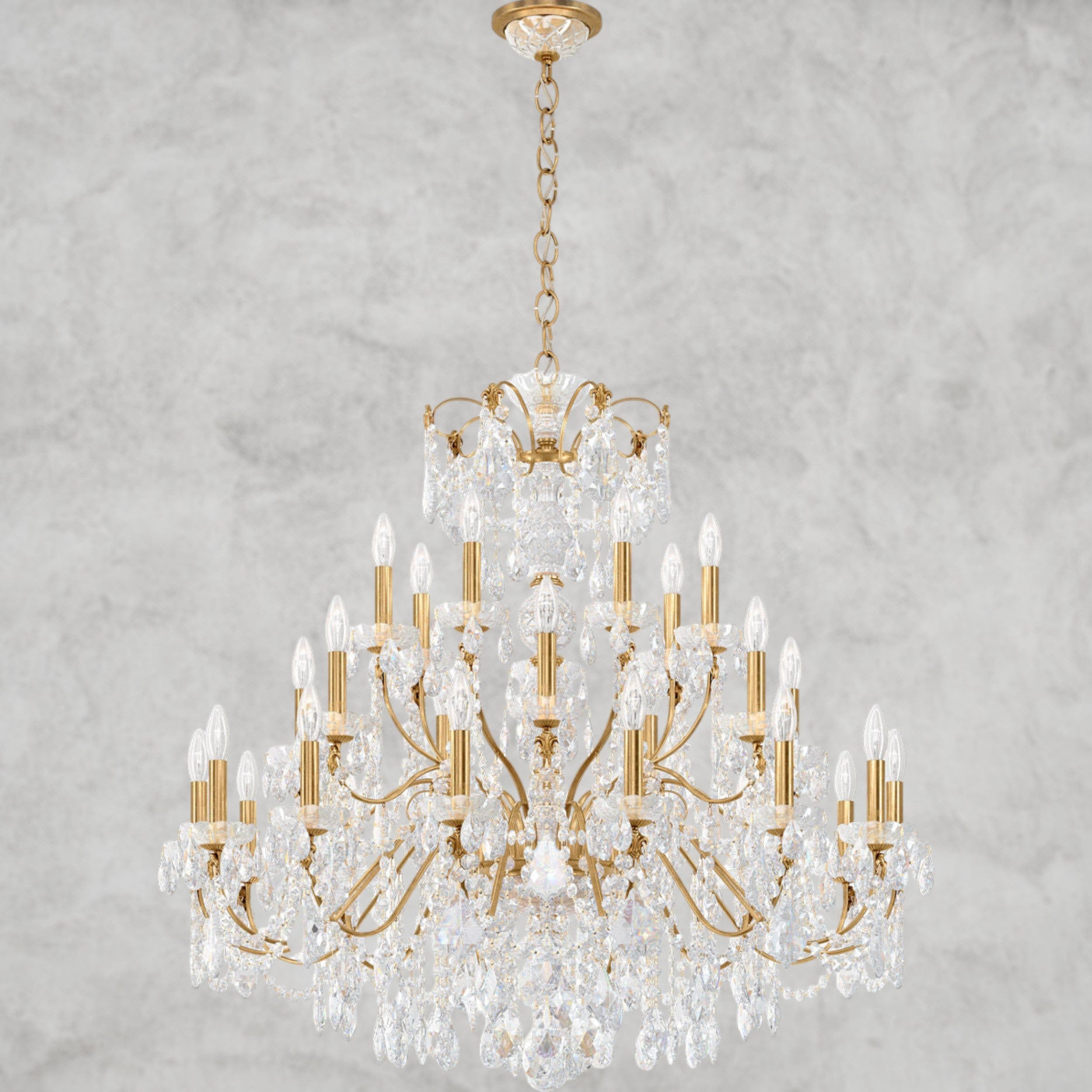 Gold / Clear Heritage Crystal Coinora Century Chandelier 42"