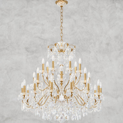 Gold / Clear Heritage Crystal Coinora Century Chandelier 42"
