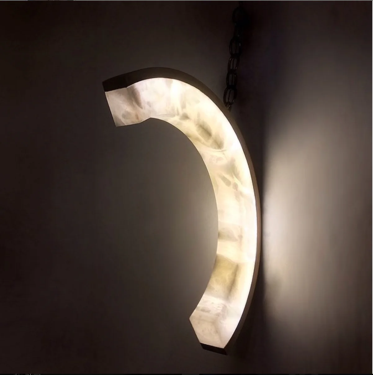 Blaise C-Shaped Alabaster Wall Sconce