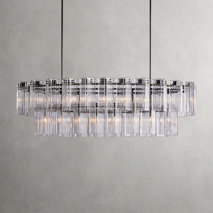 72" / Bronze / Clear Delsie Oval Chandelier 51", 63", 72"