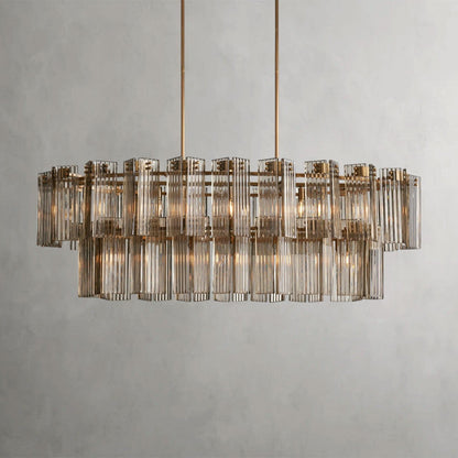 63" / Brass / Smoke Delsie Oval Chandelier 51", 63", 72"