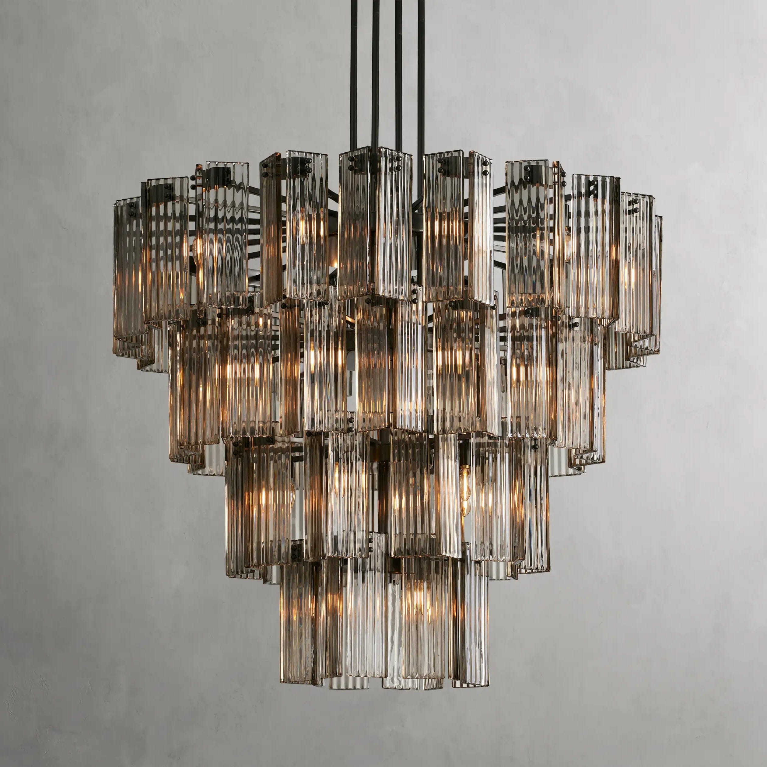 48" / Bronze / Smoke Delsie Round Chandelier 38", 48", 60"