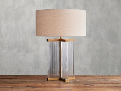 Brass / Clear / Flax Delsie Table Lamp