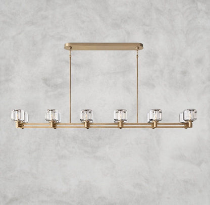 72" / Brass Demaret double Linear chandelier 54", 72"