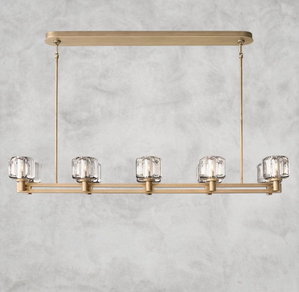 54" / Brass Demaret double Linear chandelier 54", 72"