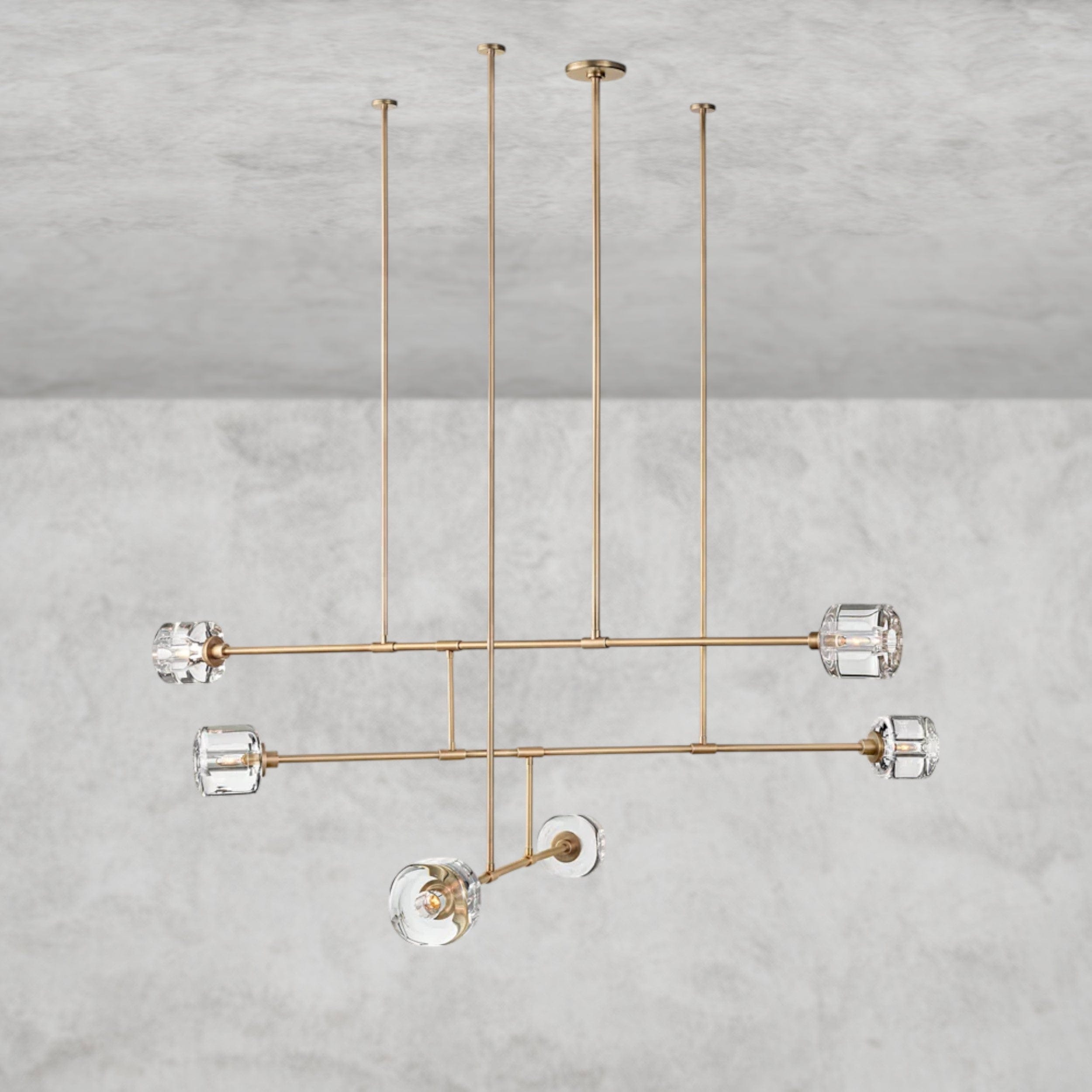 62" / Brass Demaret Mobile Round Chandelier 48", 62"