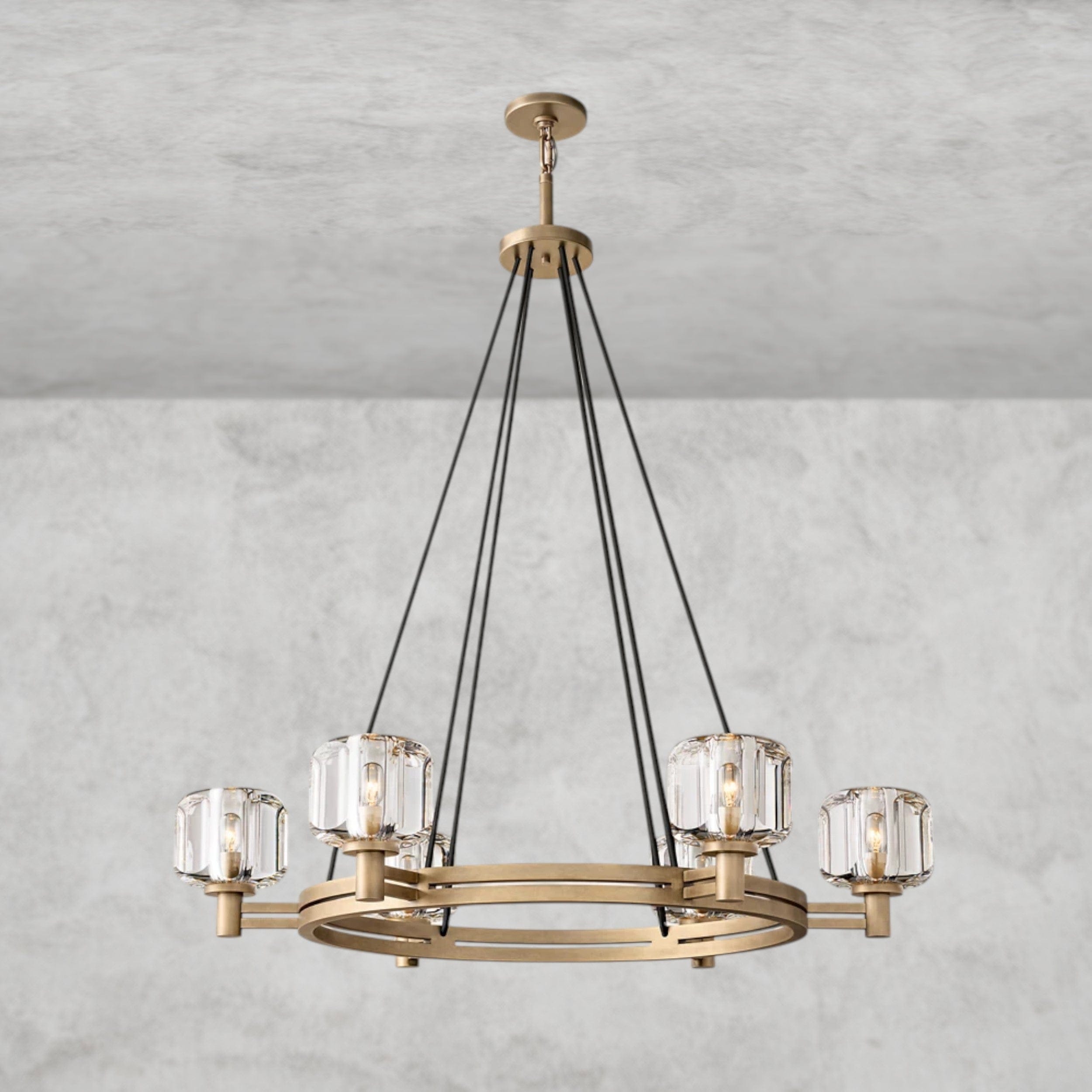 36" / Brass Demaret Round Chandelier 36", 48", 60"