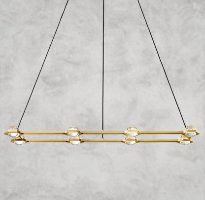 54" / Brass Éclatant Rectangular Chandelier 54", 72"