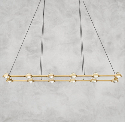 72" / Brass Éclatant Rectangular Chandelier 54", 72"