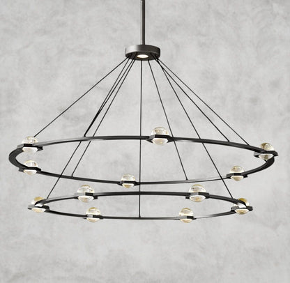 Two-Tied 60" / Bronze Éclatant Round Chandelier 36", 48", 60", Two-Tied 60"