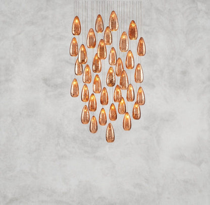 35" Edda Round Glass Chandelier 23", 35"