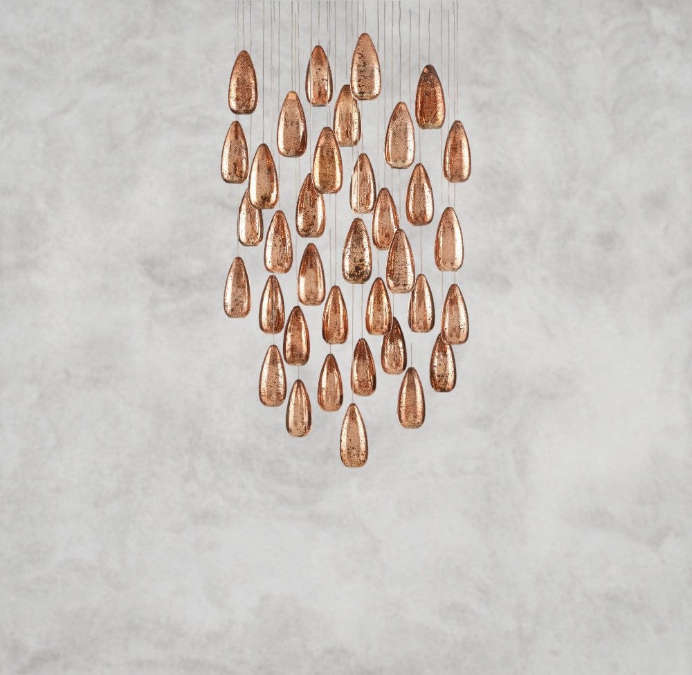 Edda Round Glass Chandelier 23", 35"