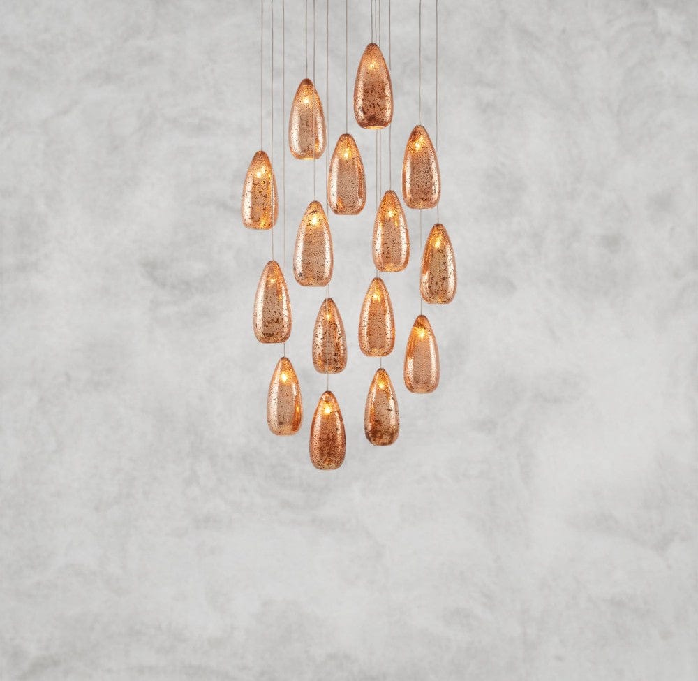 23" Edda Round Glass Chandelier 23", 35"