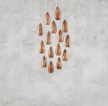 Edda Round Glass Chandelier 23", 35"