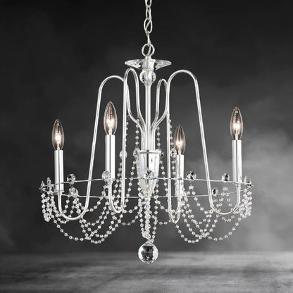 White Esmeralda Crystal Chandelier 21"