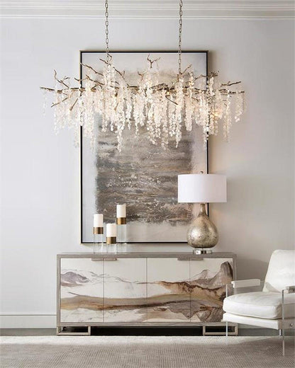 Ethyria Fifteen-Light Glass Cluster Horizontal Chandelier