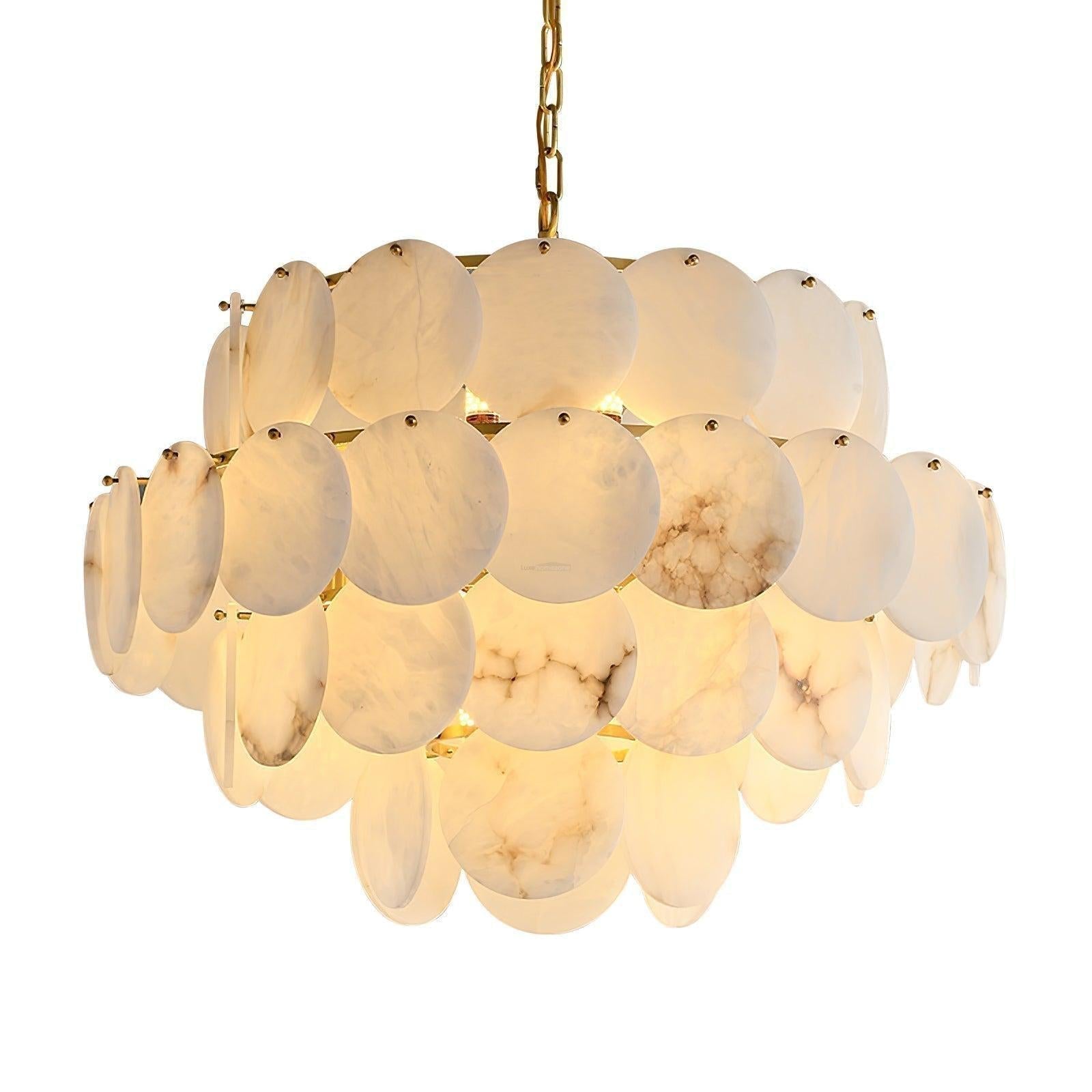 Alabaster Shell Brass Chandelier with 2/3/4/5/6 layer
