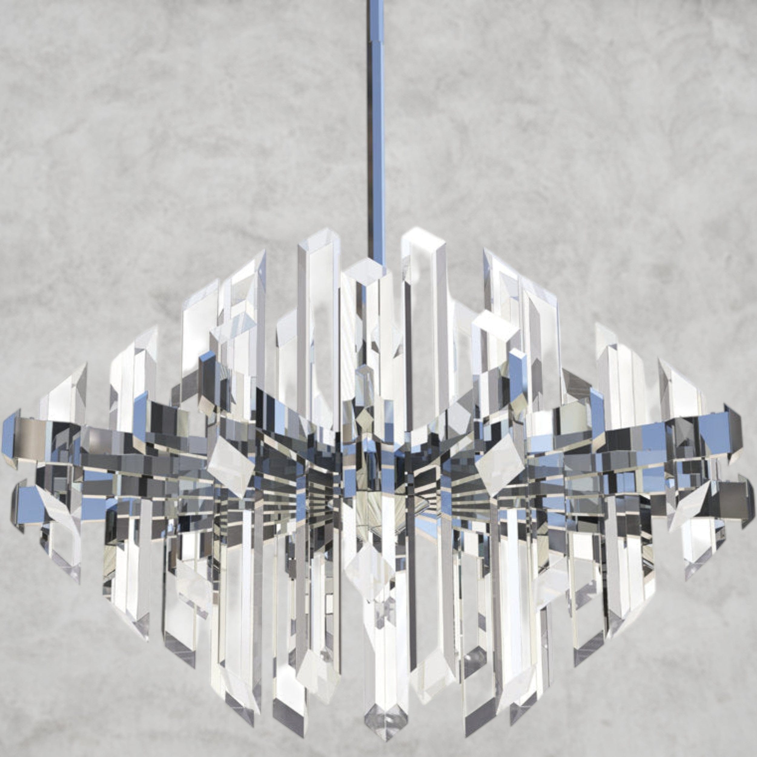 19.5" H x 31.5" W x 31.5" D Facets 1-Light Kitchen Island LED Chandelier