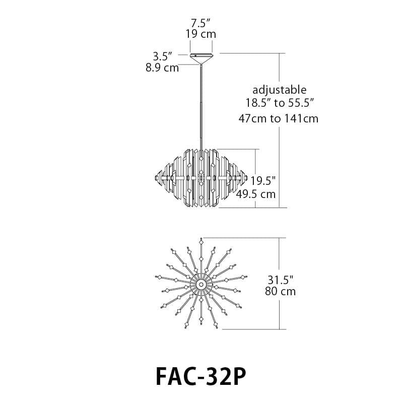 Facets 1-Light Kitchen Island LED Chandelier