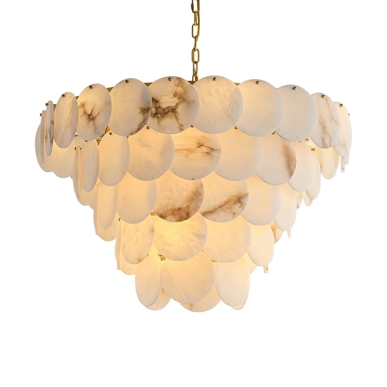 Alabaster Shell Brass Chandelier with 2/3/4/5/6 layer