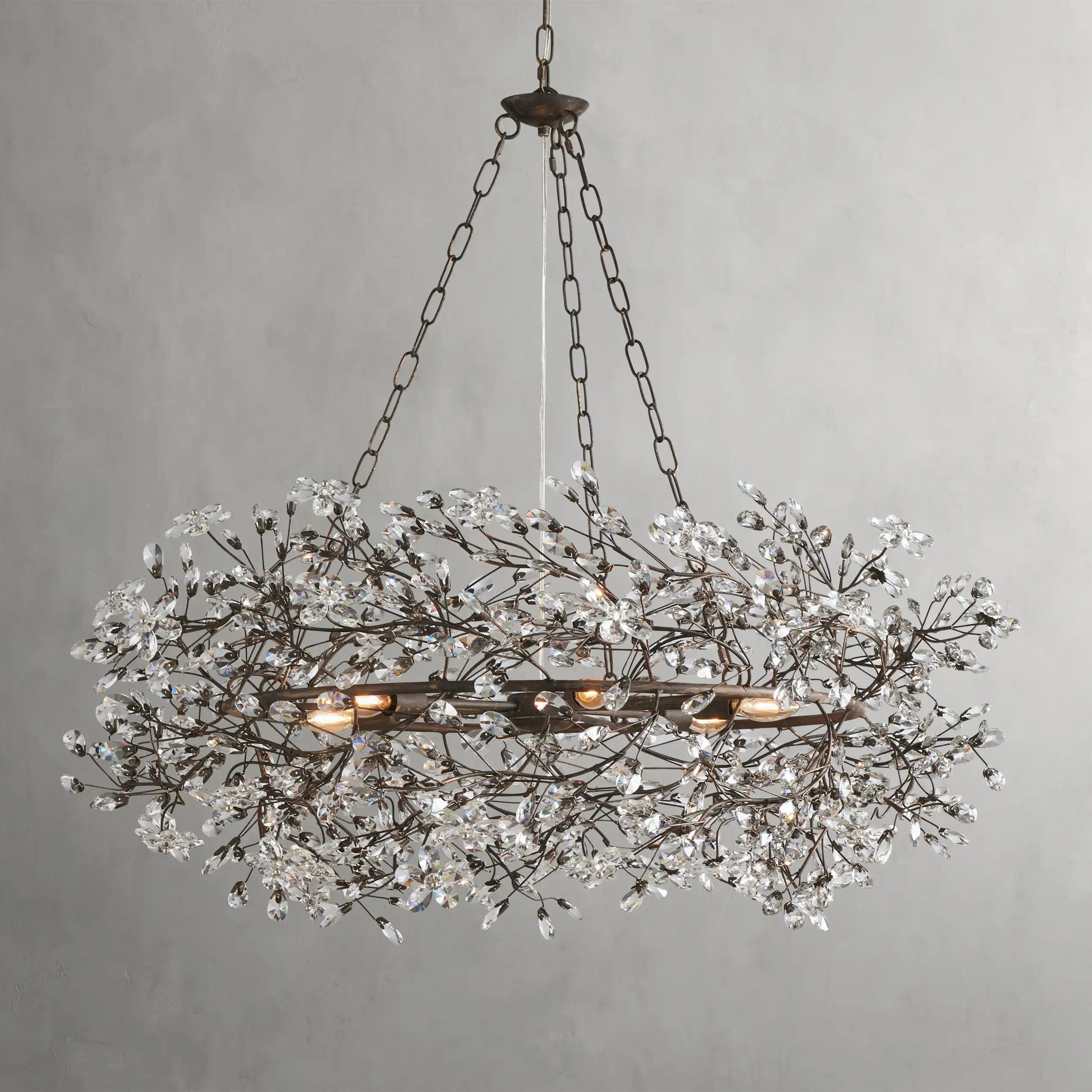 39" / BRONZE Fiore Crown Chandelier 39", 48", 60"