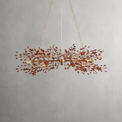 51" / BRASS/AMBER Fiore Linear Chandelier 51", 68"