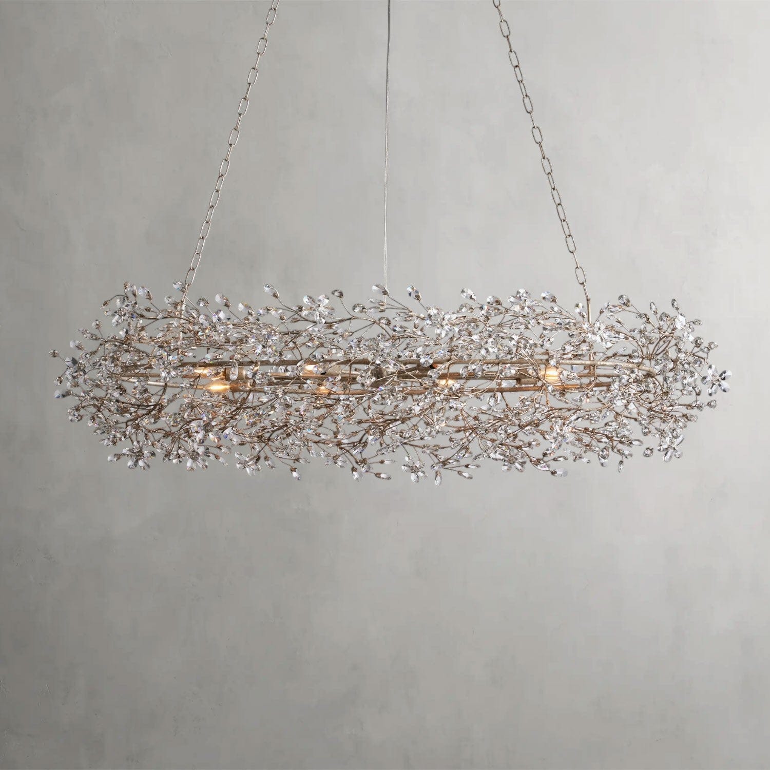 62" / SILVER Fiore Oval Chandelier 62", 74"