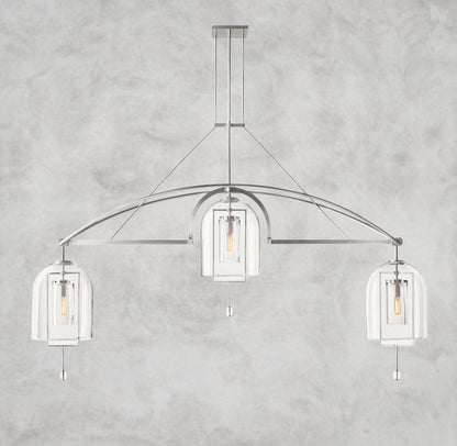 61" / Nickle Fulcrum Grand Linear Chandelier 61", 73", 85"