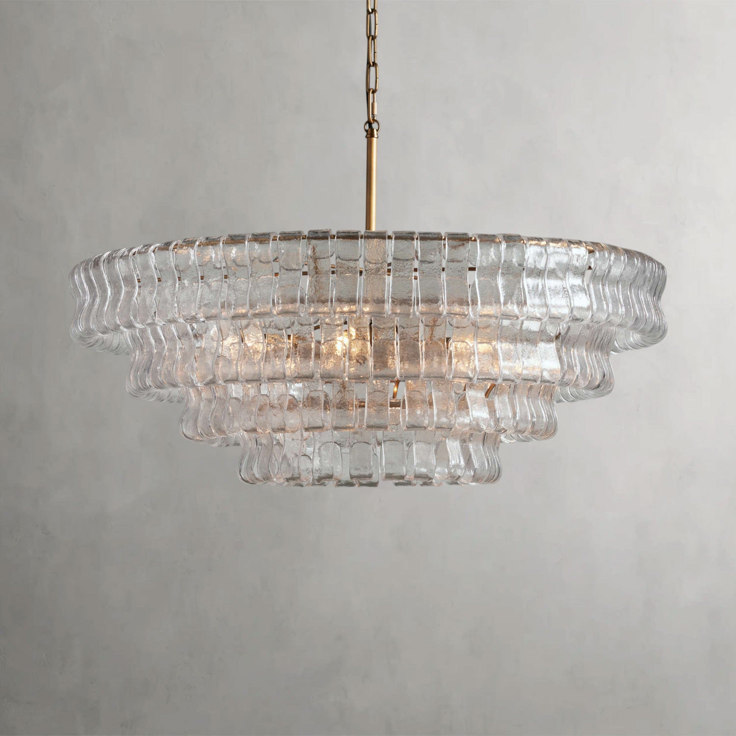 36" / BRASS / CLEAR Ghiaccio Round Chandelier 36", 48",60"