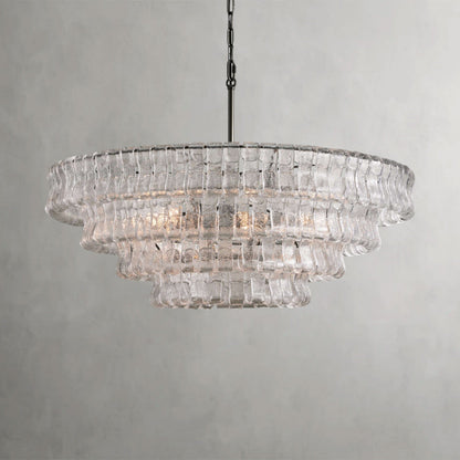36" / BRONZE / CLEAR Ghiaccio Round Chandelier 36", 48",60"
