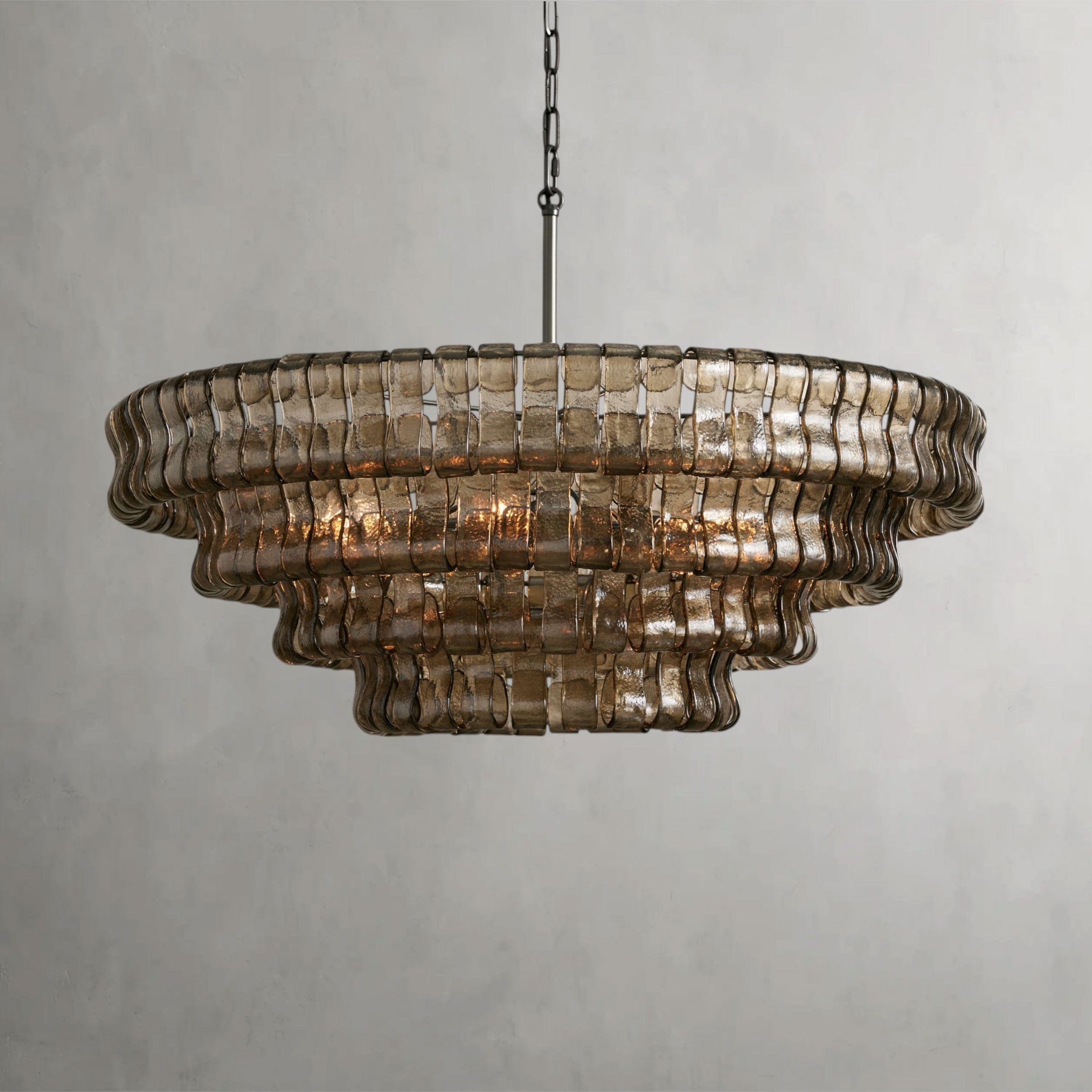36" / BRONZE / SMOKE Ghiaccio Round Chandelier 36", 48",60"