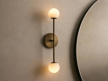 Brass Girouette Double Sconce