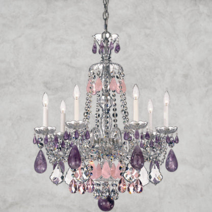 Hamilton Rock Crystal 7-Light Chandelier 24"