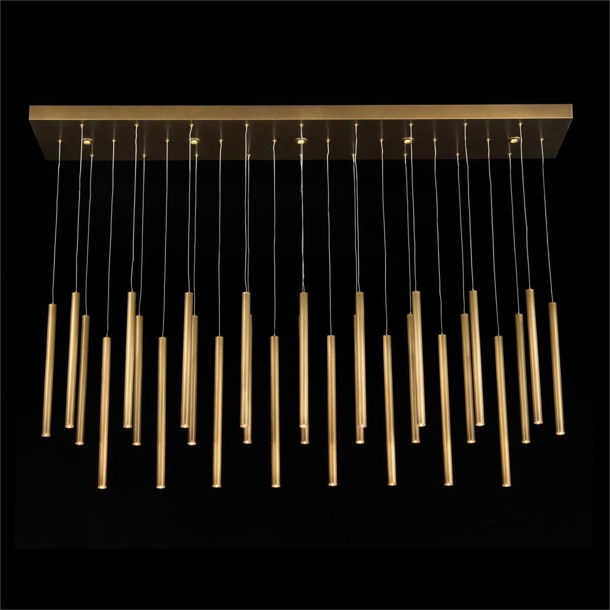 Hans Horizontal Thirty-Five-Light Brass Chandelier