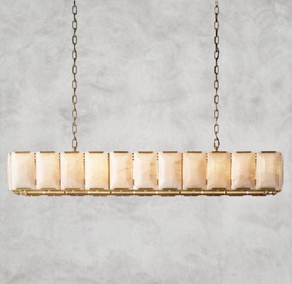 74" / Brass Harlow Calcite Rectangular Chandelier 42", 54", 62", 74"