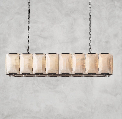 54" / Bronze Harlow Calcite Rectangular Chandelier 42", 54", 62", 74"