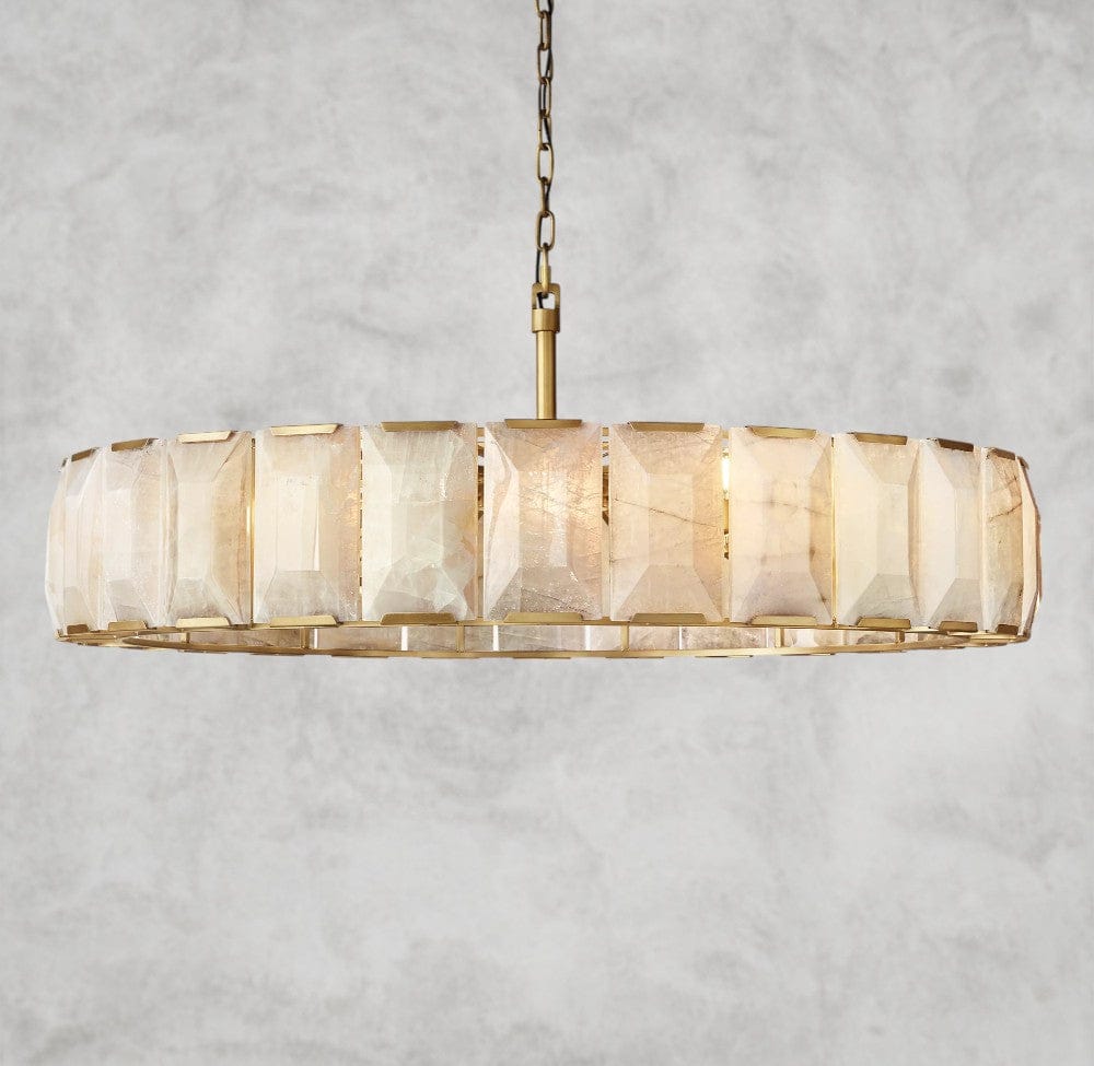 60" / Brass Harlow Calcite Round Chandelier 19", 31", 43", 60"