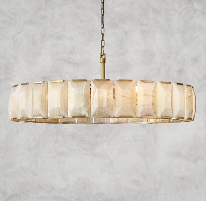 60" / Brass Harlow Calcite Round Chandelier 19", 31", 43", 60"