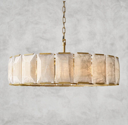 43" / Brass Harlow Calcite Round Chandelier 19", 31", 43", 60"