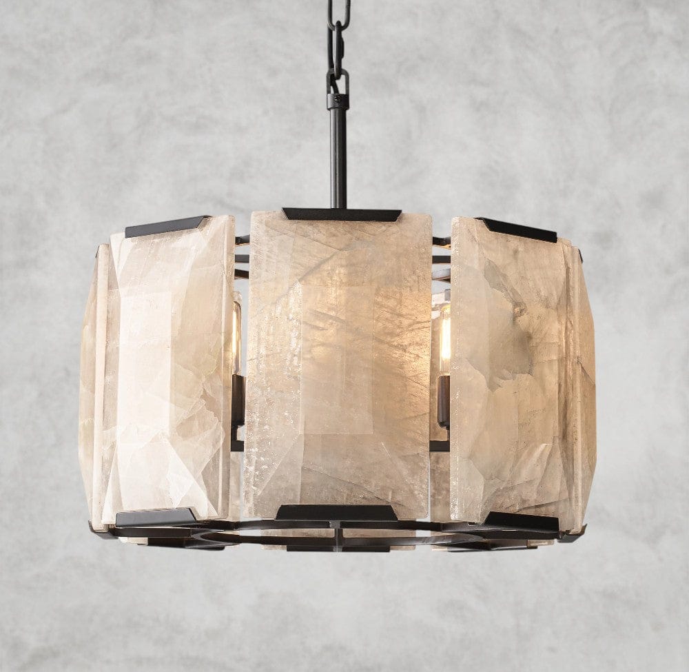 19" / Bronze Harlow Calcite Round Chandelier 19", 31", 43", 60"