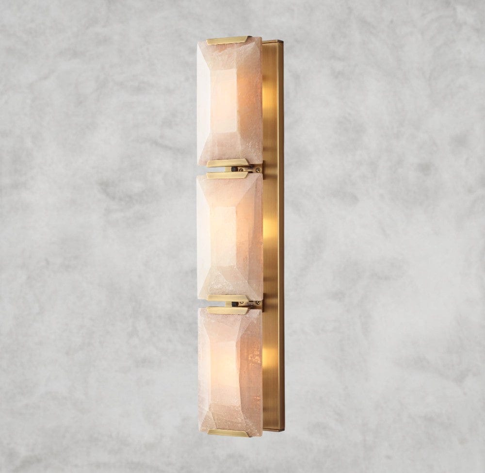 Brass Harlow Calcite Triple Sconce