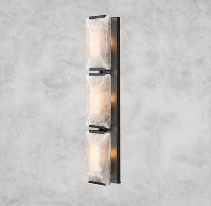 Bronze Harlow Calcite Triple Sconce