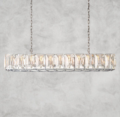 74" / Nickle Harlow Crystal Rectangular Chandelier 42", 54", 62", 74"