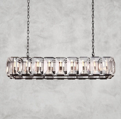 62" / Bronze Harlow Crystal Rectangular Chandelier 42", 54", 62", 74"